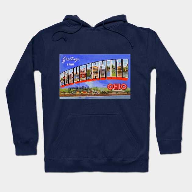 Greetings from Steubenville Ohio- Vintage Large Letter Postcard Hoodie by Naves